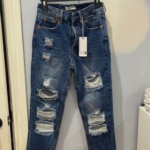 Mom jeans medium blue wash
